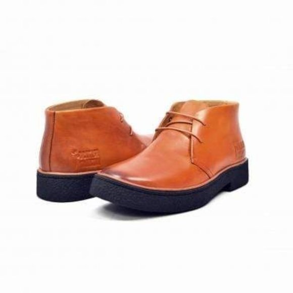 British Walkers Playboy Men's Rust Orange Leather Ankle Boot Boots